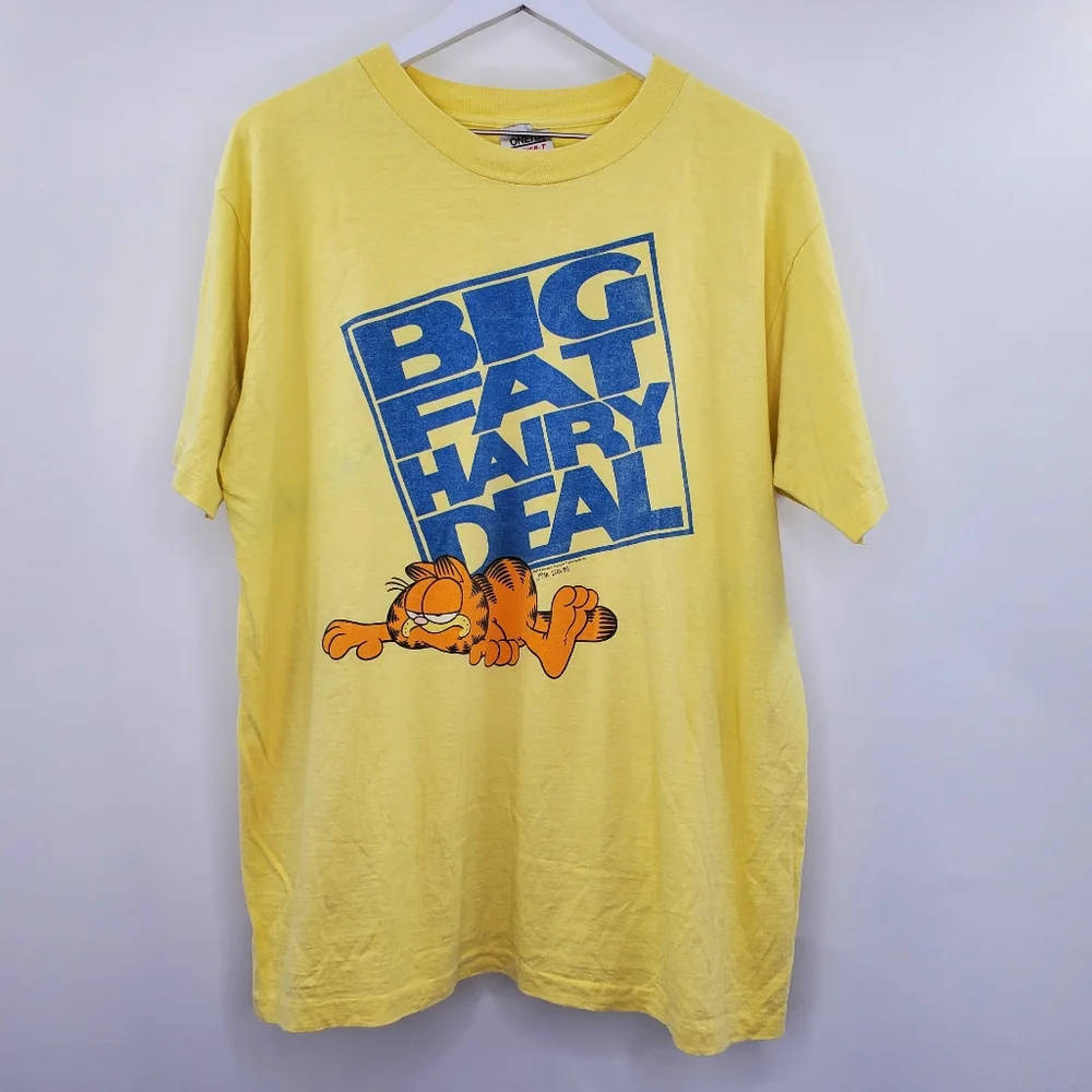 Vintage 90s Garfield Big Fat Hairy Graphic Shirt